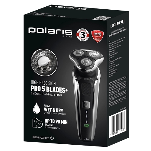 Купить  бритва polaris pmr 0307 rc wet&dry pro 5 blades в интернет-магазине Айсберг! фото 2